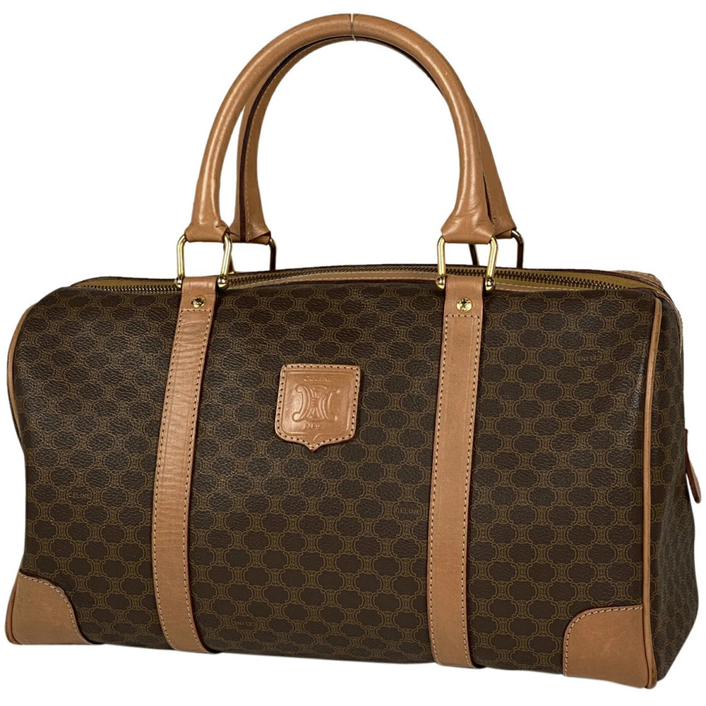 Celine Macadam handbag Boston bag canvas brown
